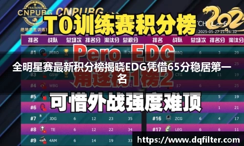 全明星赛最新积分榜揭晓EDG凭借65分稳居第一名
